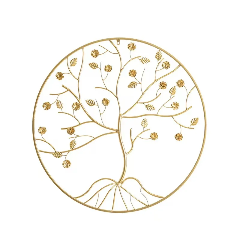 New design gold leaf custom size 3d home decor metal wall art bedroom wall decoration for home luxury