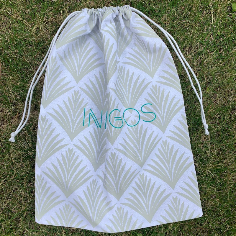 Полностью напечатанный логотип, органический белый Хлопковый муслиновый мешок на шнурке, экологически чистый пылесборник