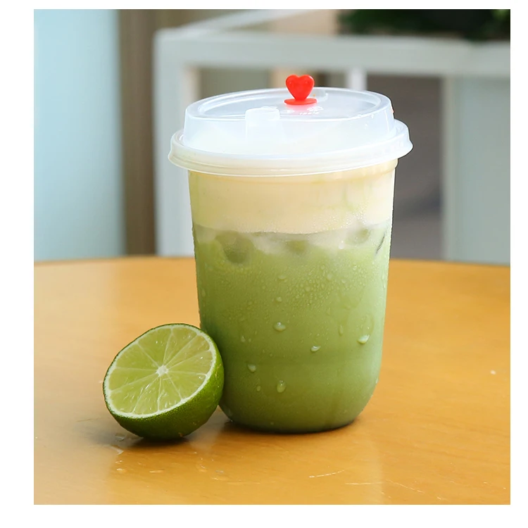 China factory custom logo disposable plastic milk tea u shape plastic cups 500ml boba bubble plastic pp cups