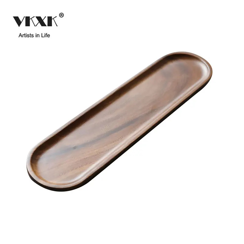 Walnut tray solid wood pot bearing simple hotel tea tray single layer pot holder rectangular home dry bubble table