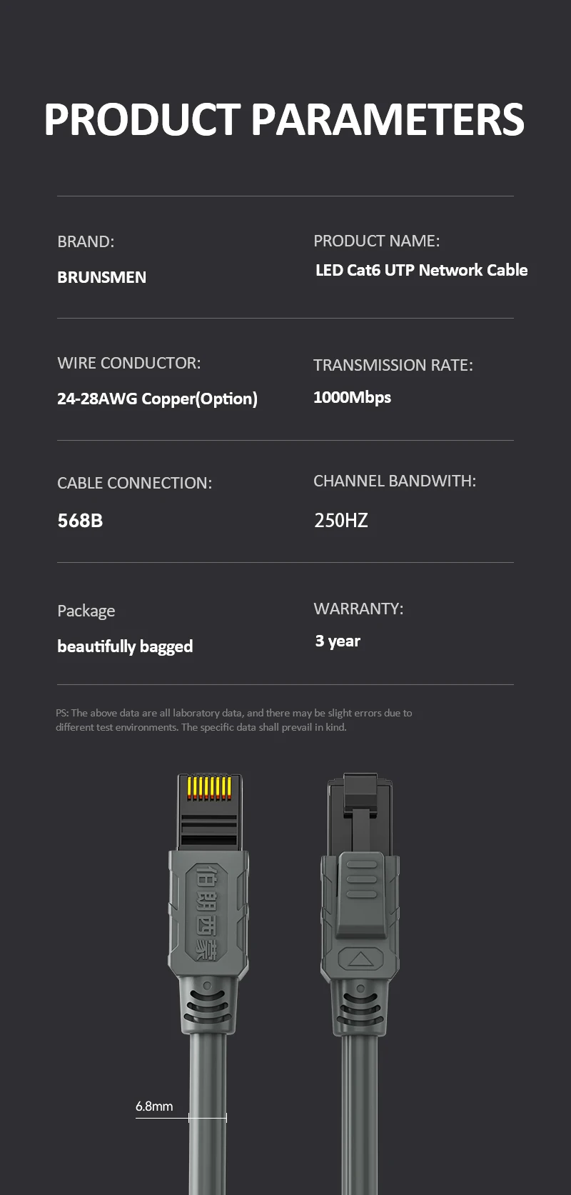 Cat 6 Patch Cord Cat6 Oxygen-free Copper Indoor Outdoor Network Cat6 Patch Cord For Led Rental Screen