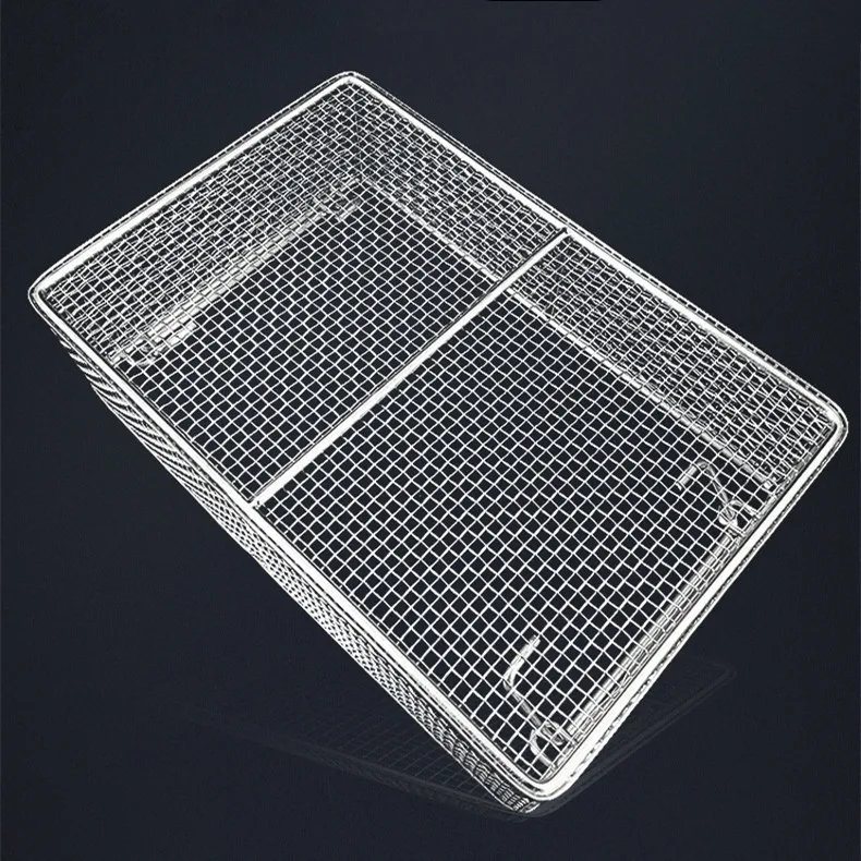 surgery instrument basket welded wire mesh customized size with lik an lock metal basket