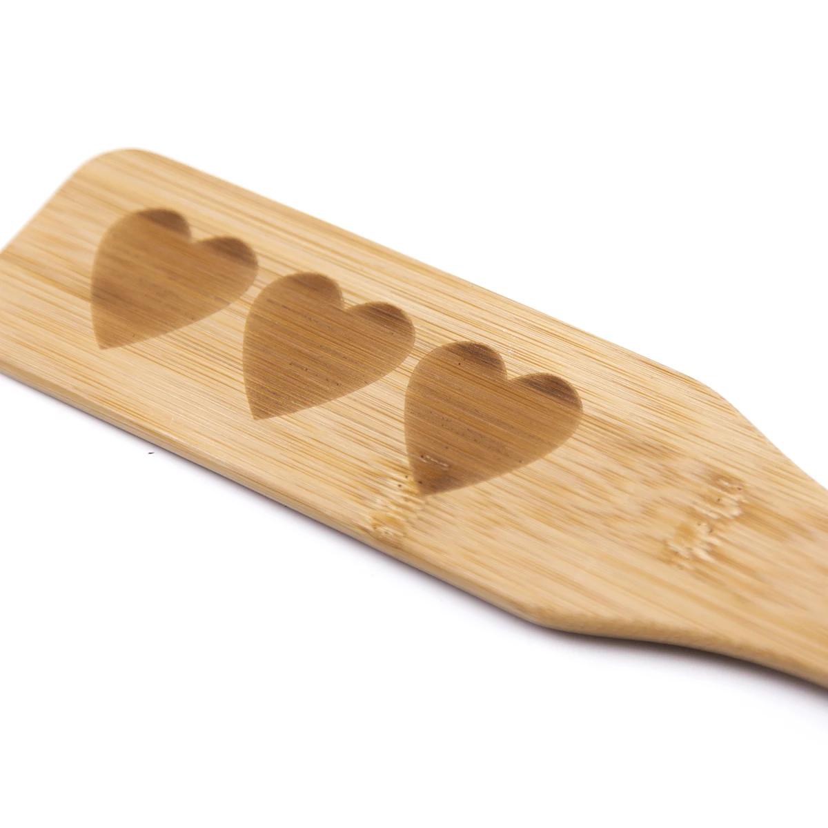 Natural Bamboo Wood BDSM Pain Fetish Mature Sex Toy Spanking Paddle with Love Word/Heart Pattern