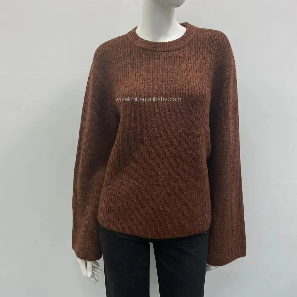 Custom Logo Women Sweater Color Graffiti Pattern knitwear women Crew neck pullover casual winter women Knitted girl sweater