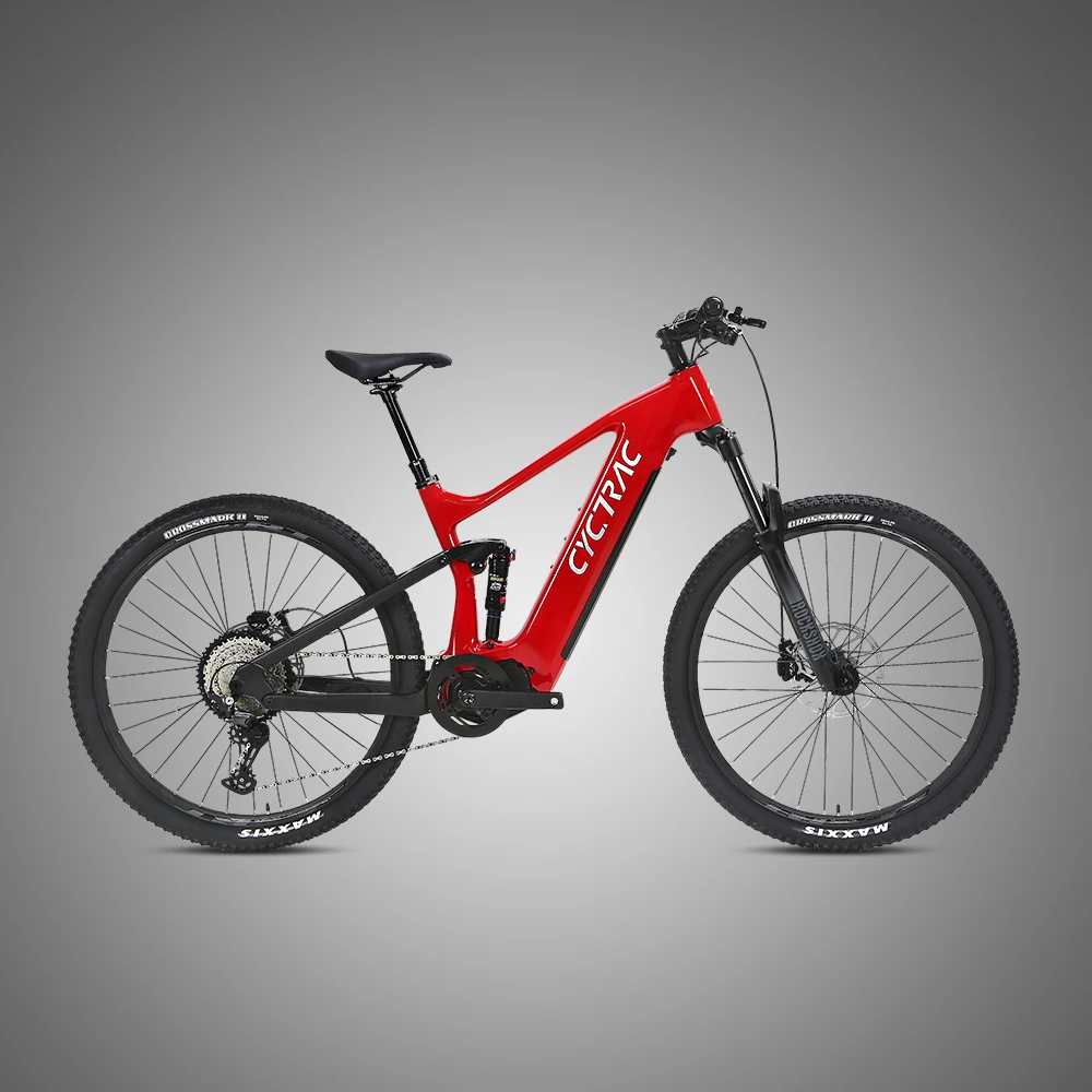 Full suspension E-MTB bike with carbon frame fit for Bafang M510/600 mid motor 250w500w48v15ah battery electric mountain bicycle