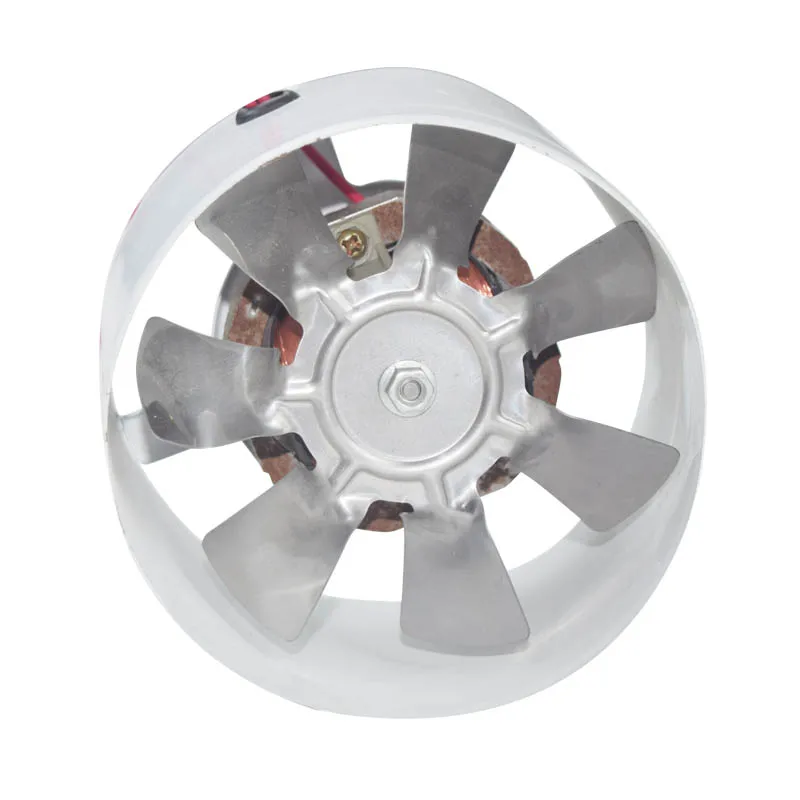 High Efficiency 40W 6-Inch Axial Flow Exhaust Fan Energy Saving Stainless Steel Ventilation Duct Electric Wind Turbine Household