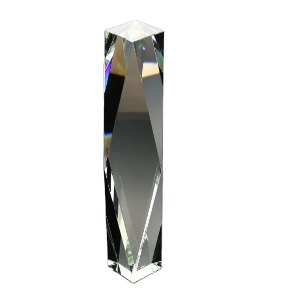 Fashion individual block crystal roof trophy with slant surface as corporate souvenir