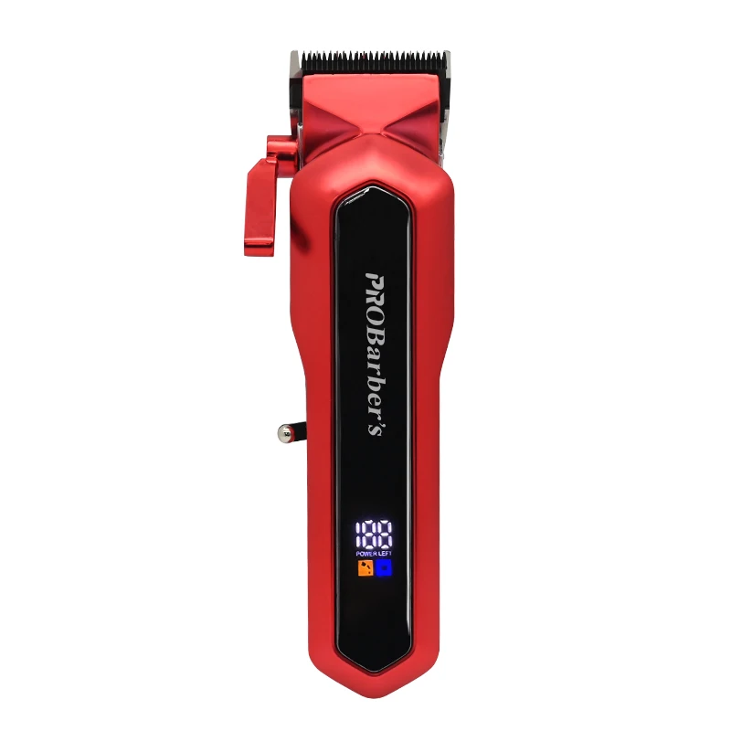 Electric Red Hair Trimmer Professional Haircut Salon Cordless Trimmer Waterproof Hair Clippers For Men Grooming Kit