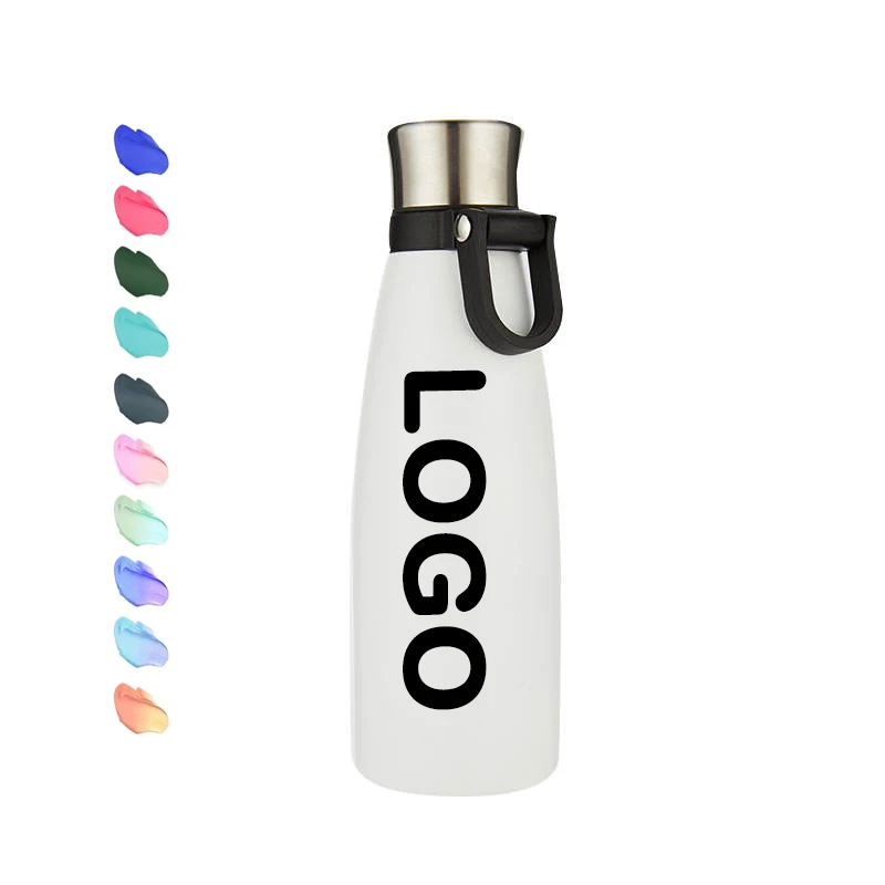 18 Oz Thermos Portable Double Wall Stainless Steel Water Bottles Insulated Water Bottles with Strap Metal Water Flask