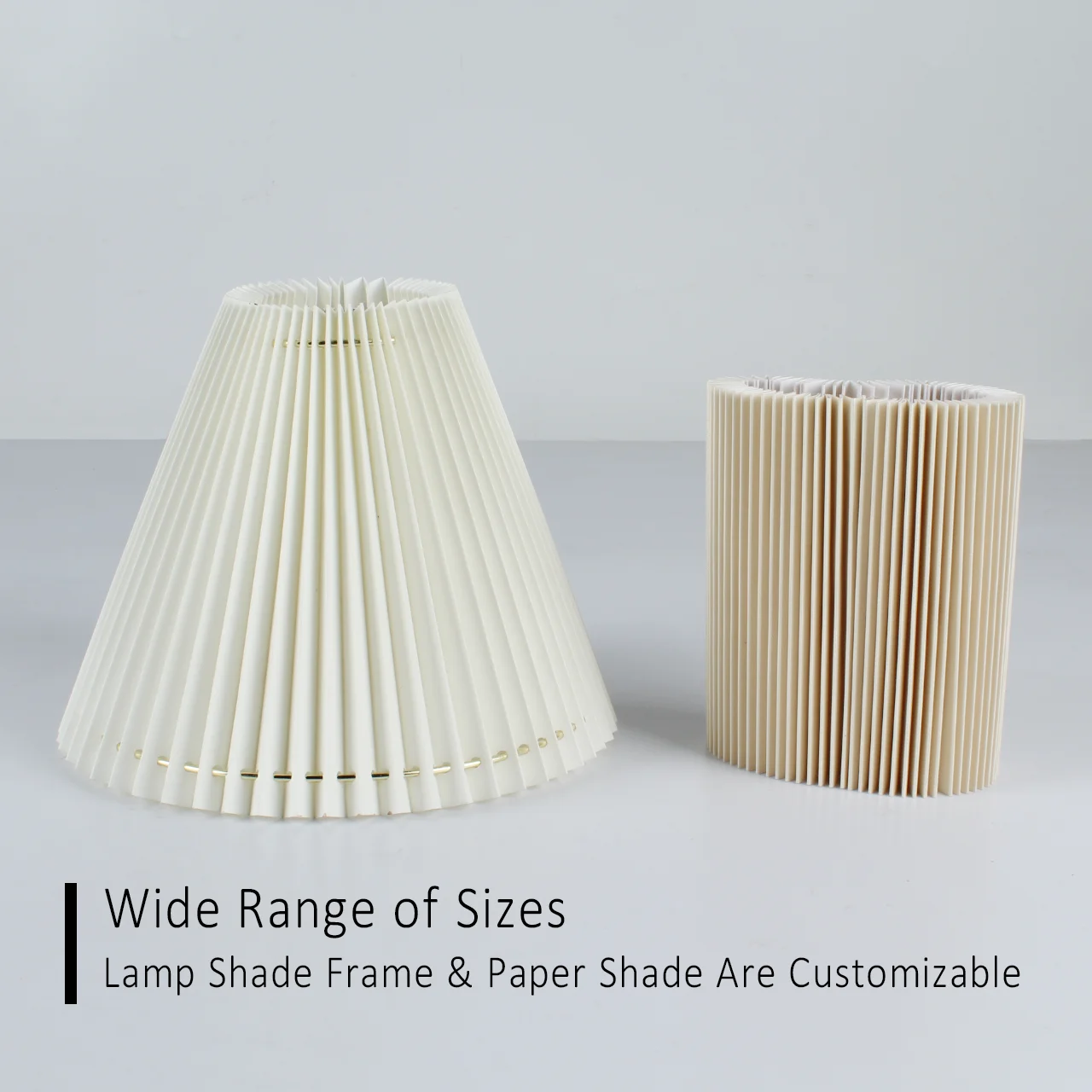 Hot Sale Ivory Origami Empire Knife Pleat Paper Lamp Shade With Metal Frame For Wholesalers