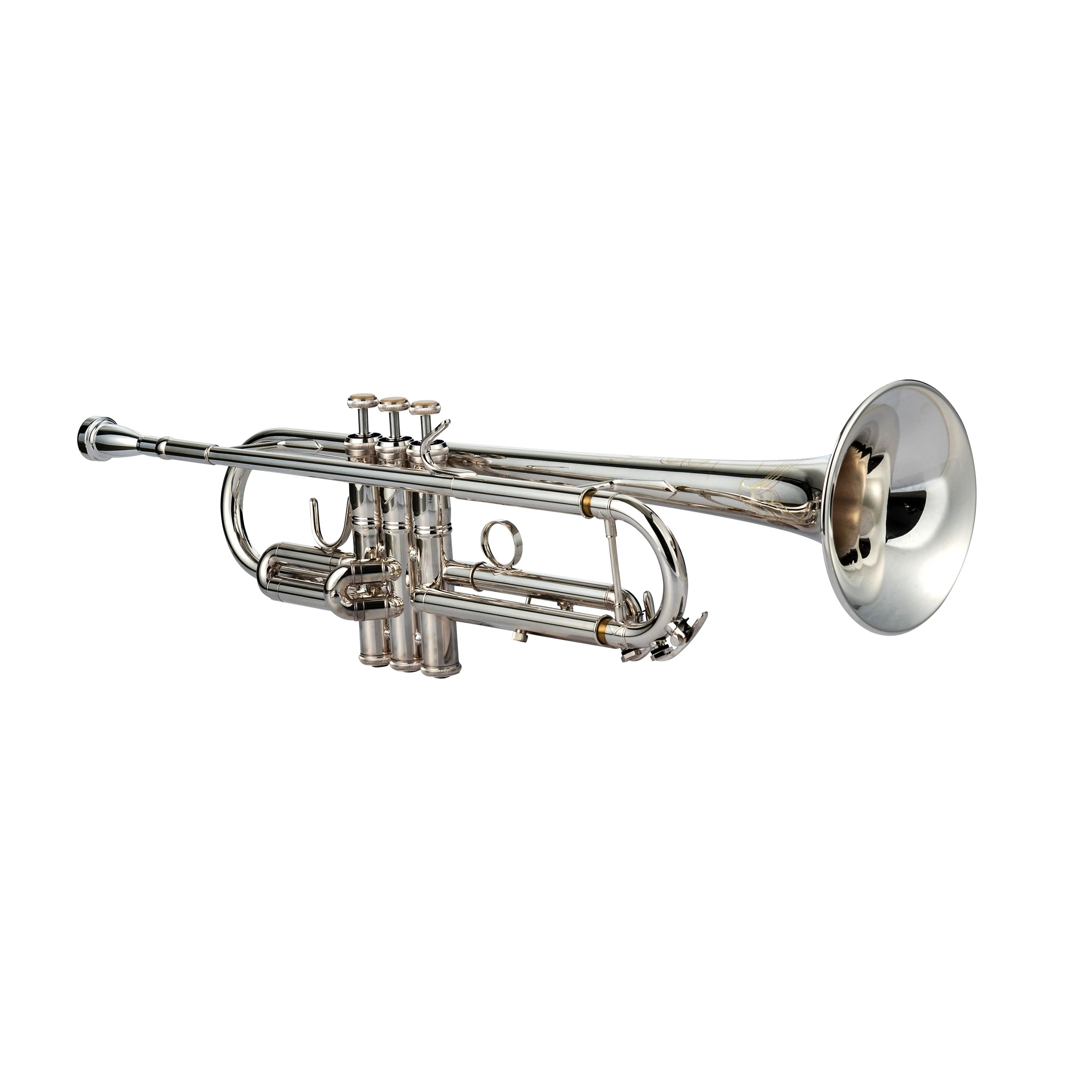SEASOUND Professional Master Level Silver Trumpet BB Tone Brass Instrument JYTR409S with Silver Plated Surface