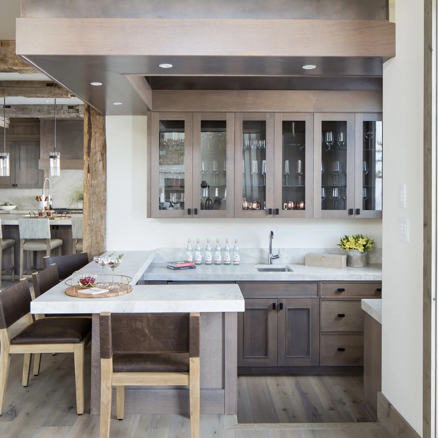 Modern Wood Kitchen Cabinets with Island Modular Rustic Style MDF Furniture Kitchen Design Plywood Cabinet by Supplier