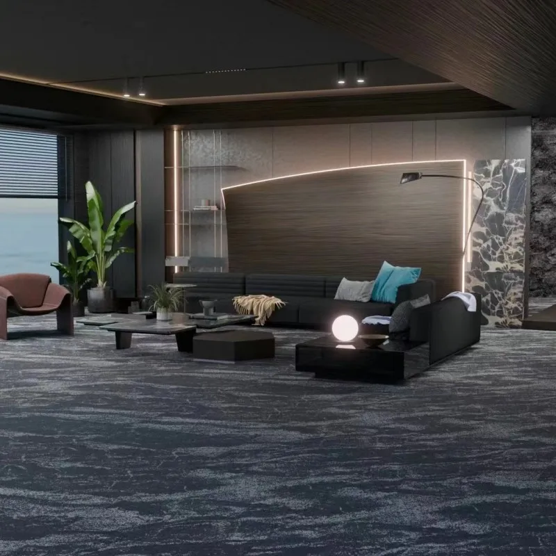 Eco-friendly Commercial Luxury 60x60 Grey Square Carpet Tiles Polypropylene Floor Carpet Tile With Pvc Bottom