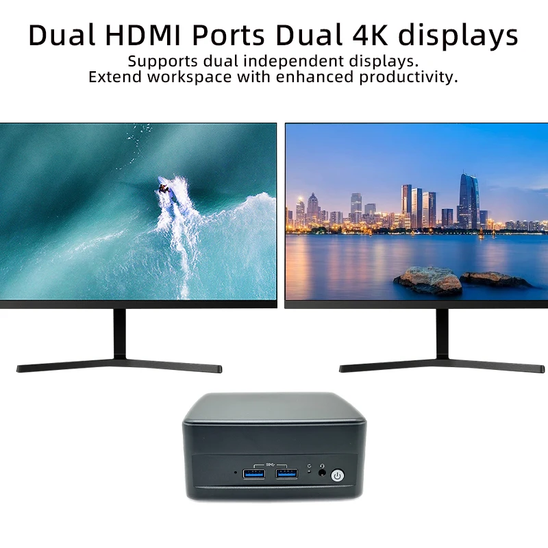 Intel i3/i5/i7 Dual DDR5 32G RAM 1TB SSD Support WIFI6E 2*HD 2*Type-C Dual Lan Windows10/11 Pro 12th Gen Intel NUC Mini PCs