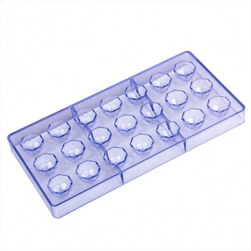 Semicircle Shape 21 Cavity Fondant Cake Candy Moulds 3D Clear Plastic Chocolate Mold For Baking Tool
