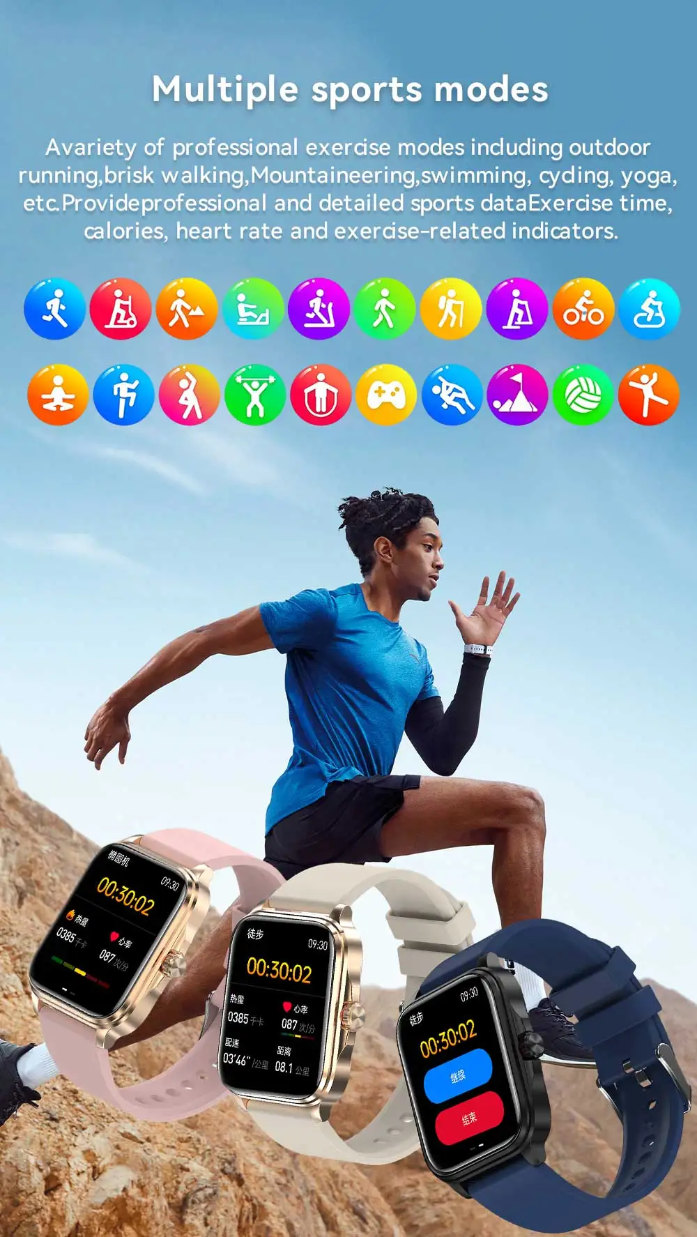 2024 Remote Monitoring Smartwatch PPG+ECG Heart Rate Monitor Medical Grade Level Smart Watch With PPG ECG