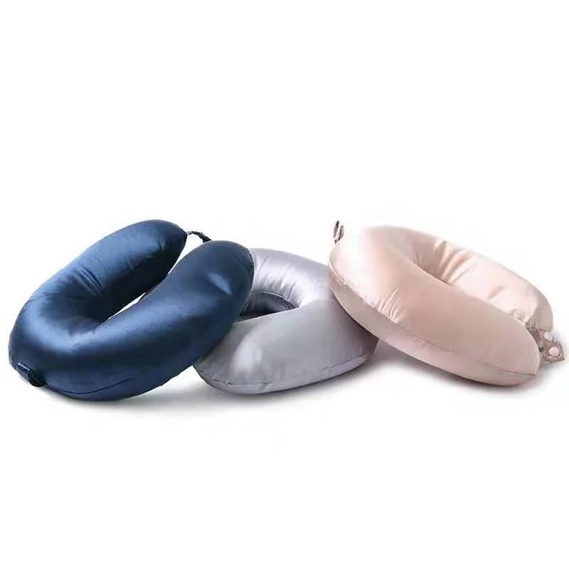 Cheersee white pure solid custom wholesale 100% mulberry silk travel pillow for airplane