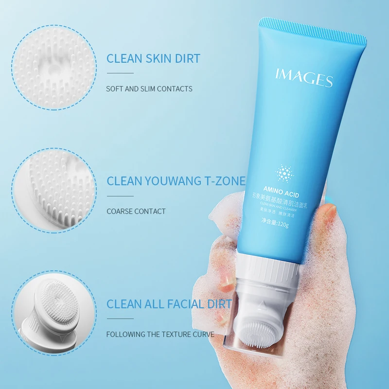 OEM Images private label organic amino acid hydrating moisturizing pore deeply cleansing facial cleanser cream