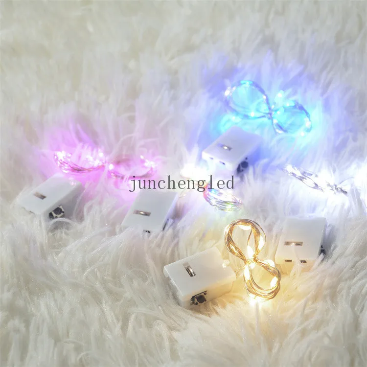 1m/2m LED Copper Wire String 3 Mode Battery Powered Christmas Wedding Party Cake Decoration Light Bar Accessories
