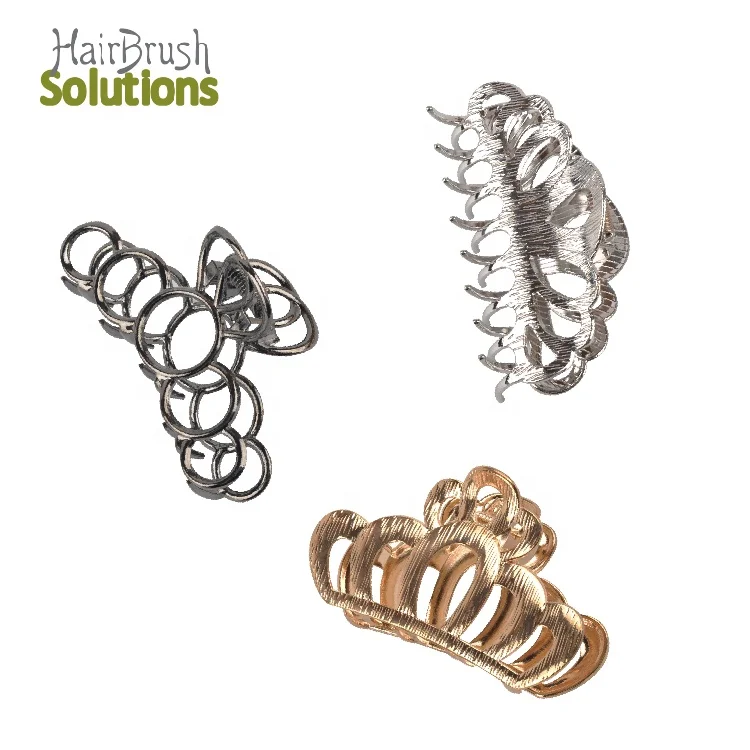 Personalised Custom Design Korean Silver Gold Black Durable Hair Claw Clip Spring Buckle Bright Colours