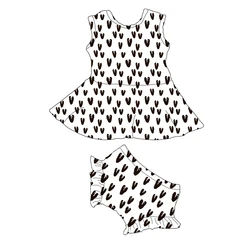 new style boutique kids clothing beautiful top sleeveless dress and bloomer  clothing girl dress heart printed valentines dress