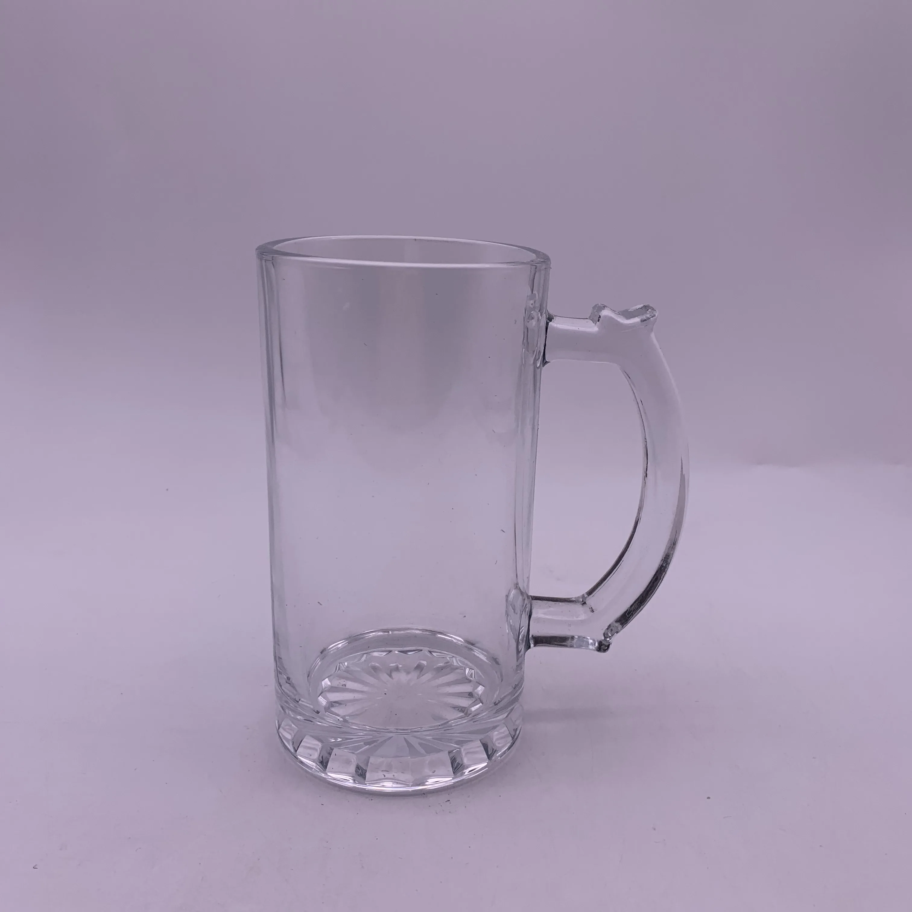 
Glass Beer Mug with Handle 500ml Premium Transparent Glassware Thick Glass 