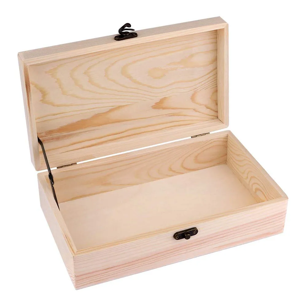 
Unfinished Wood with Clasp Gift Jewelry Photo Box  (62531690908)