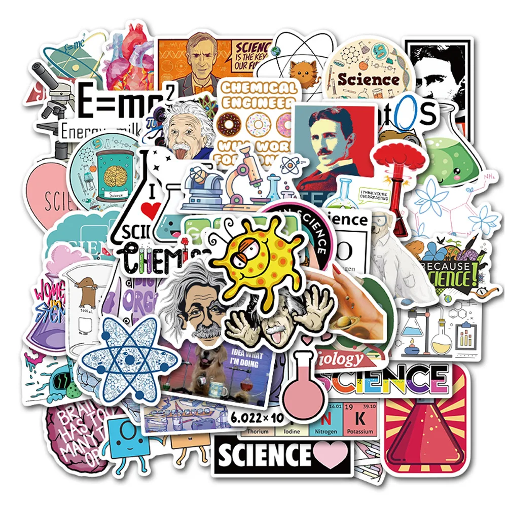 50PCS science laboratory series decal stationery desk books personalized decorative graffiti laptop decoration stickers