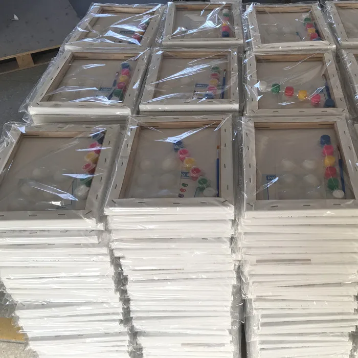 Best Selling Kids Painting Set Stretched Canvas Art Painting Educational Coloring Canvas