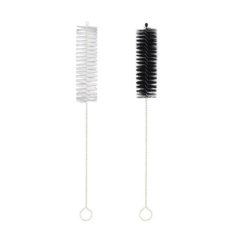 Wholesale Durable Straw Pipe Cleaner Brush Stainless Steel Wash Drinking Nylon Straw Cleaning Brush