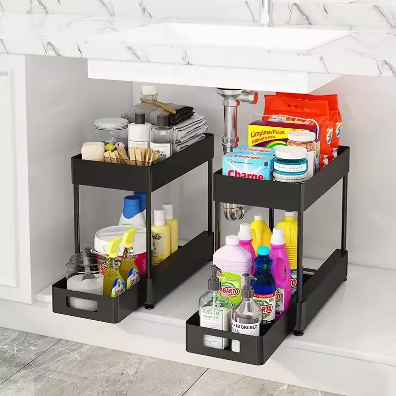 Double Layers Toilet Storage Rack Stainless Steel Organizer Storage Holders  Kitchen Storage Shelf