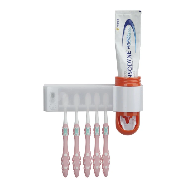 New Product Ideas 2019 Toothbrush UV Sterilizer Holder With Toothpaste Dispenser