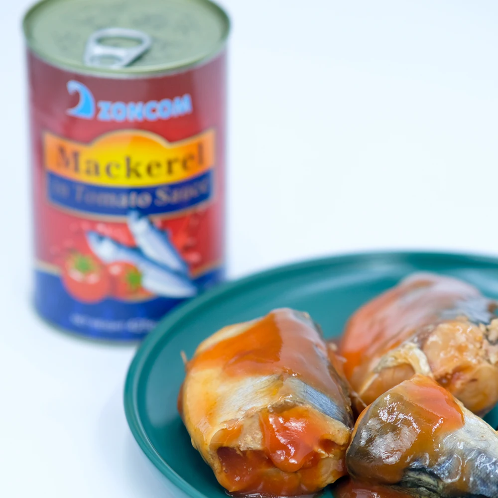 ZONCOM заводская цена Заказная OEM консервированная рыба скумбрия цельная HACCP BRC одобренный томатный соус консервированный