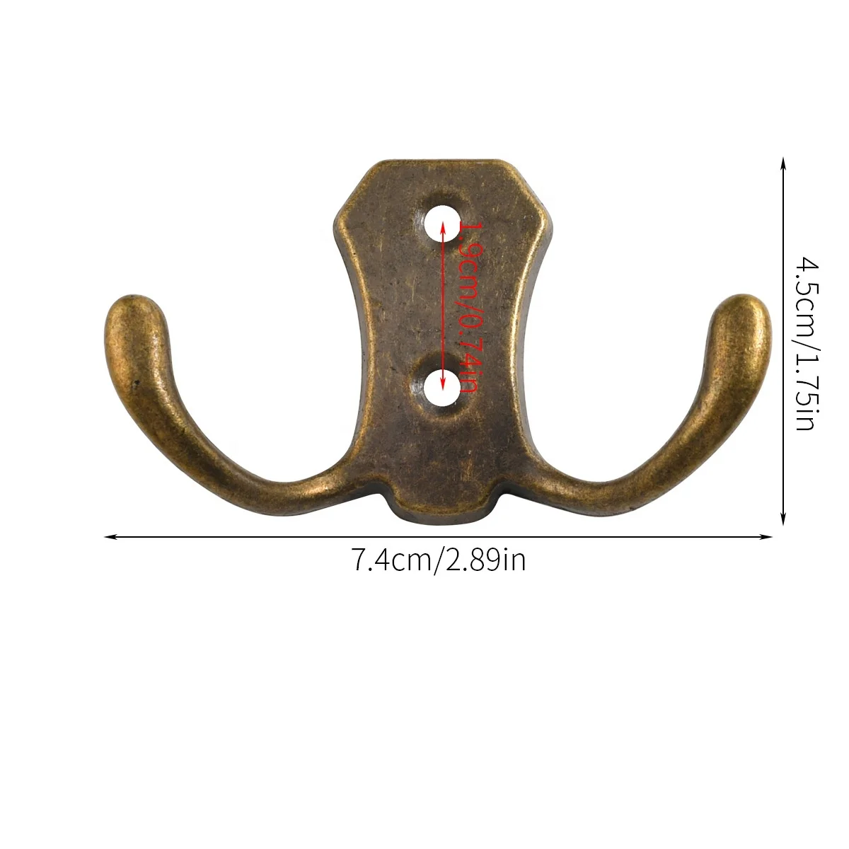 Antique European-style Black Metal Zinc Alloy Horn Double Hook for Clothing Changing Room Hat and Miscellaneous Items