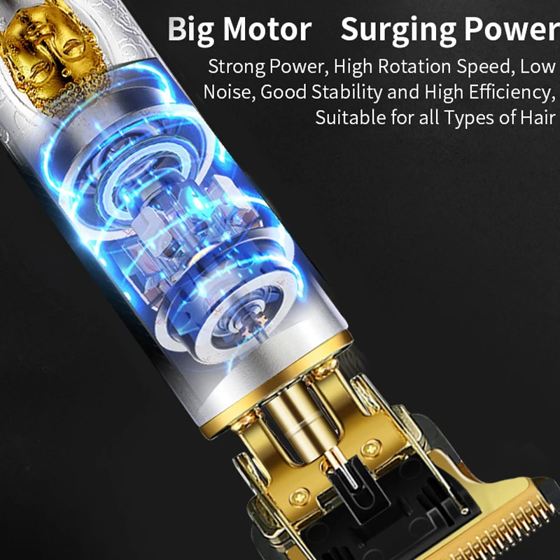 Wholesale Professional Cordless Hair Trimmer Rechargeable T Blade Trimmer Hair Clippers For Men Dragon Pattern Hair Trimmer