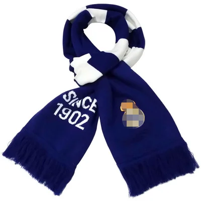 Индивидуальный логотип жаккардовые футбольные клубы Футбольные Шарфы двусторонний вязаный футбольный фанатский шарф