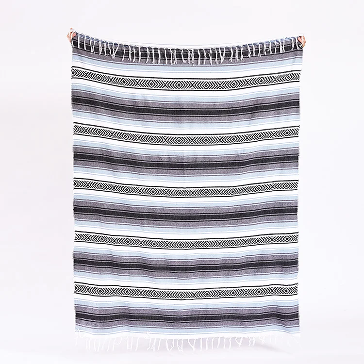 Wholesale Handmade Traditional Woven Mexican Colorful Cotton Picnic Couch Blanket For Seat Cover