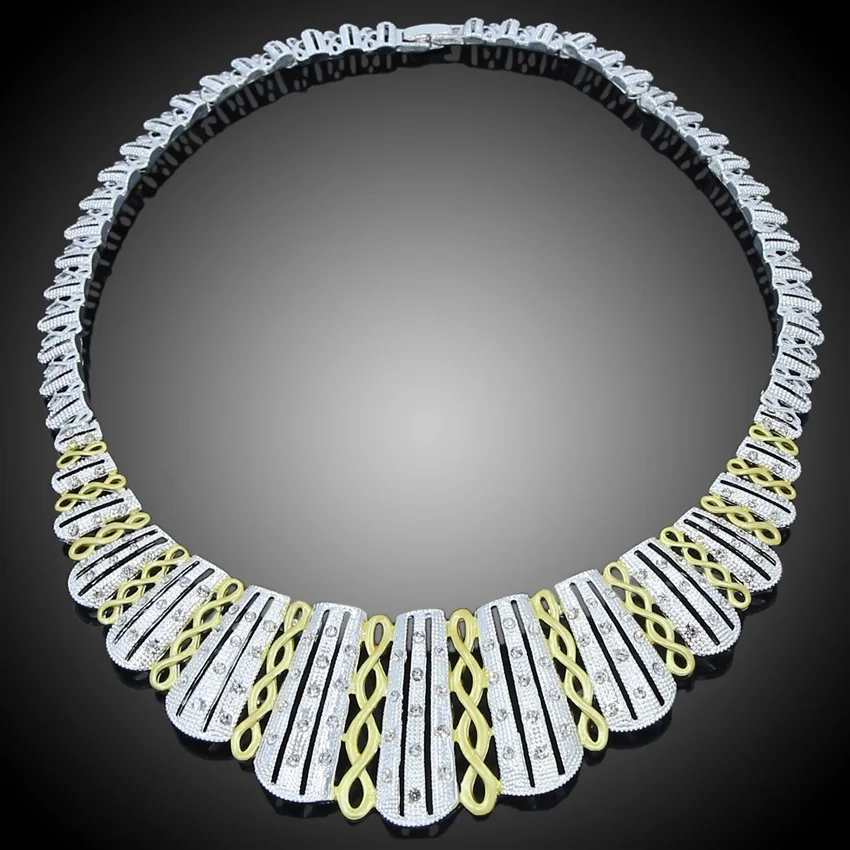 Yulaili Vintage Fashion Gold Silver Necklace African Jewelry Sets for Women Elegant Party Gift Fashion Costume Jewelry Sets