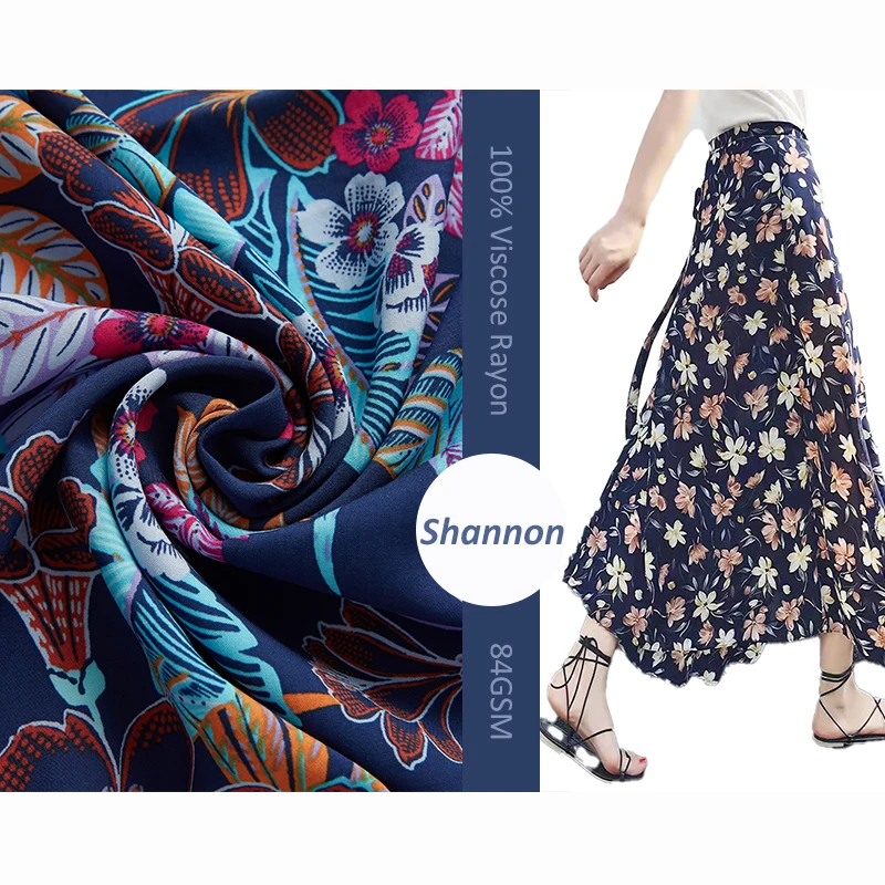 New design beautiful rayon woven digital print 100% rayon fabric stock lot for women dress