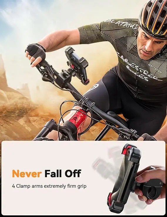 Custom logo cycle Phone Clamp bike mobile phone holder for scooter motorcycle bicycle Adjustable Handlebar Phone Mount