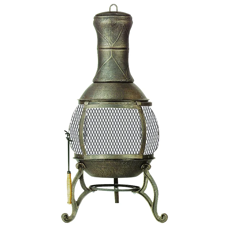 Garden Heating Charcoal Fire Stove Antique Cast Iron Outdoor Fire Pit Metal Chimenea