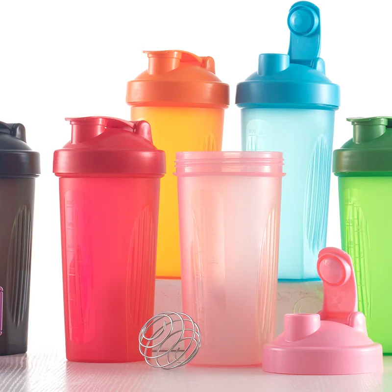 600ml White Bpa Free Plastic Sport Workout Gym Protein Shaker Tumbler Bottle With Custom Logo