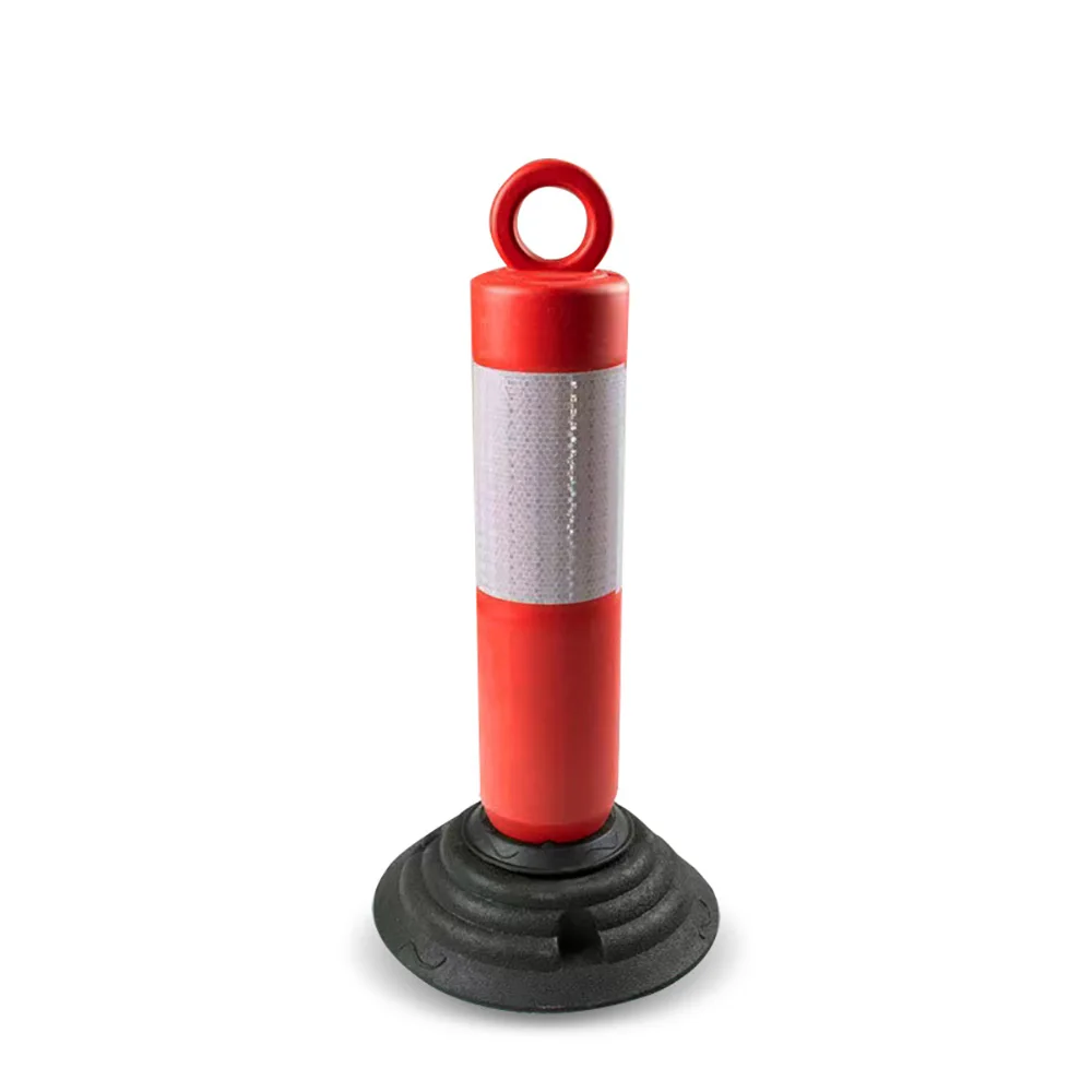 Pe Rubber 80Cm Height 26Cm Base Size 2.5Kg Weight Plastic Flexible Warning Post Traffic Warning Products Delineators