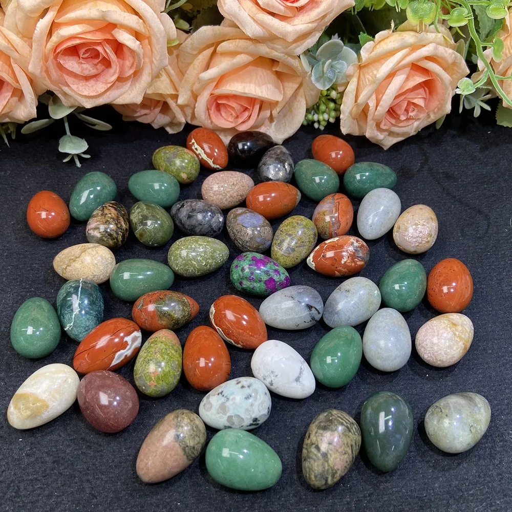 Natural Crystal Crafts Mix Material Crystal Eggs 3cm Mini Carving for Halloween gift