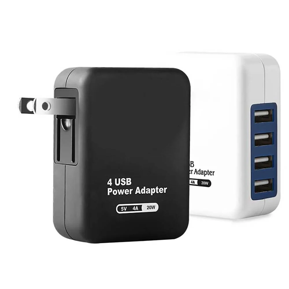 5v  usb  charger flat travel adaptor 4 USB 220 to 110 V 20W Charger Adaptor Hub mobile phone usb charger