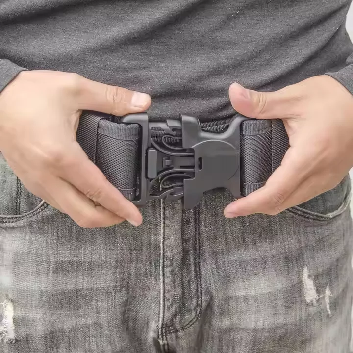 Factory OEM Custom Logo Black Combat Tactical Duty Belt Set Nylon Utility Uniform with Buckle Defense Equipment for Security