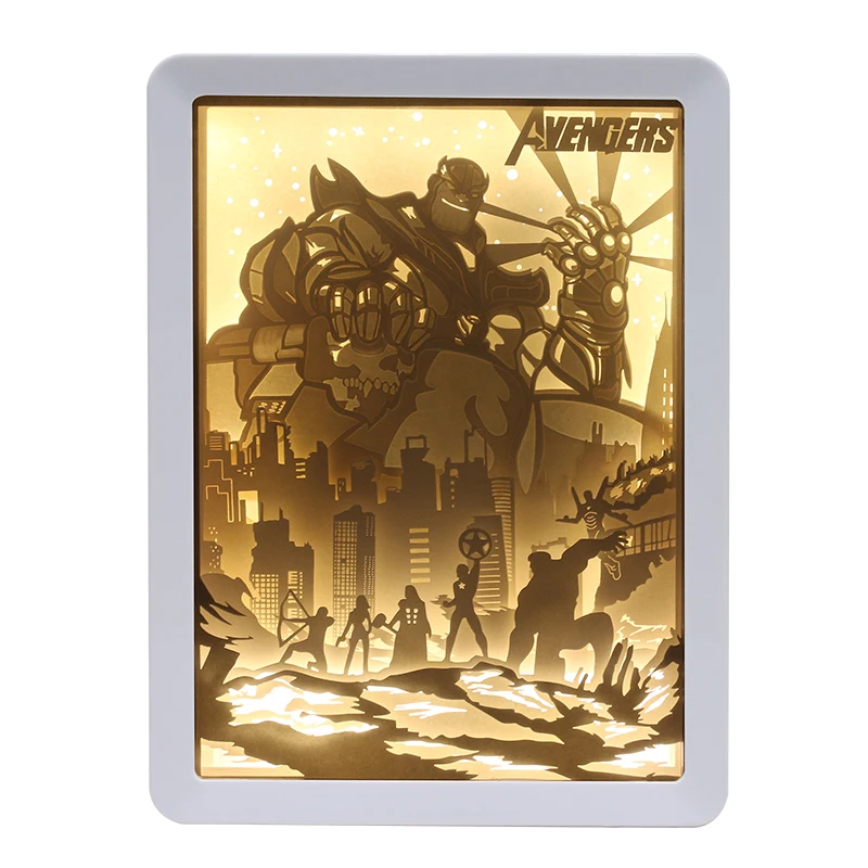 3D Paper Cut Light Box USB Powered LED Shadow Lamp Decorative Night Light frame with Switch for Bedroom Living Room