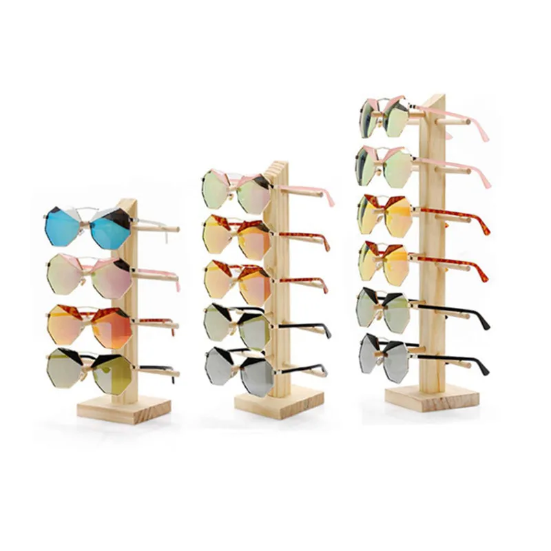 wood eyewear eye glasses wall mounted display rack eyeglasses sunglasses display stand for glasses store