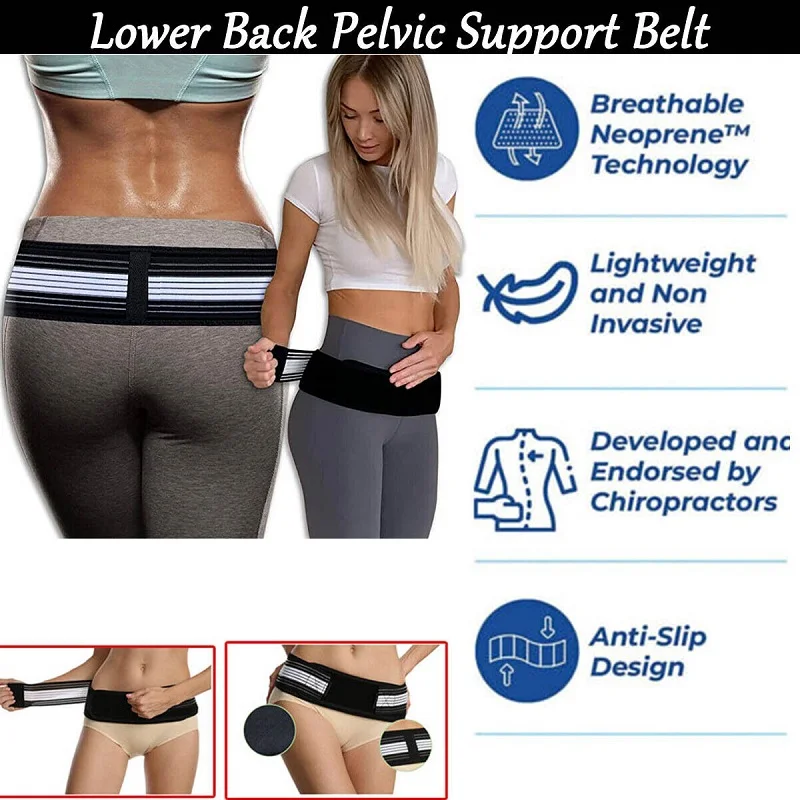 Adjustable Breathable Anti-Slip Hip Pelvic Correction Nerve Pain Relief Lower Back Support  Premium Dainely Belt for Sciatica