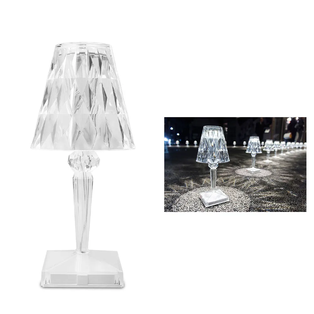 
Diamond Table Lamps Bedroom Bar Restaurant Charging Led Acrylic Desk Lamp Night Lights Bedside Light Fixtures 
